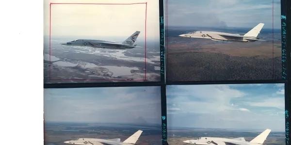 Aerial photographs of military aircraft in flight — contact sheet